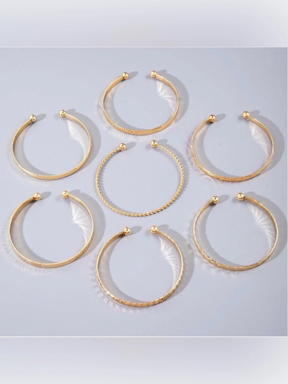NWT~12pc 14K Gold Stackable Statement Bangle Cuff Bracelet Set
